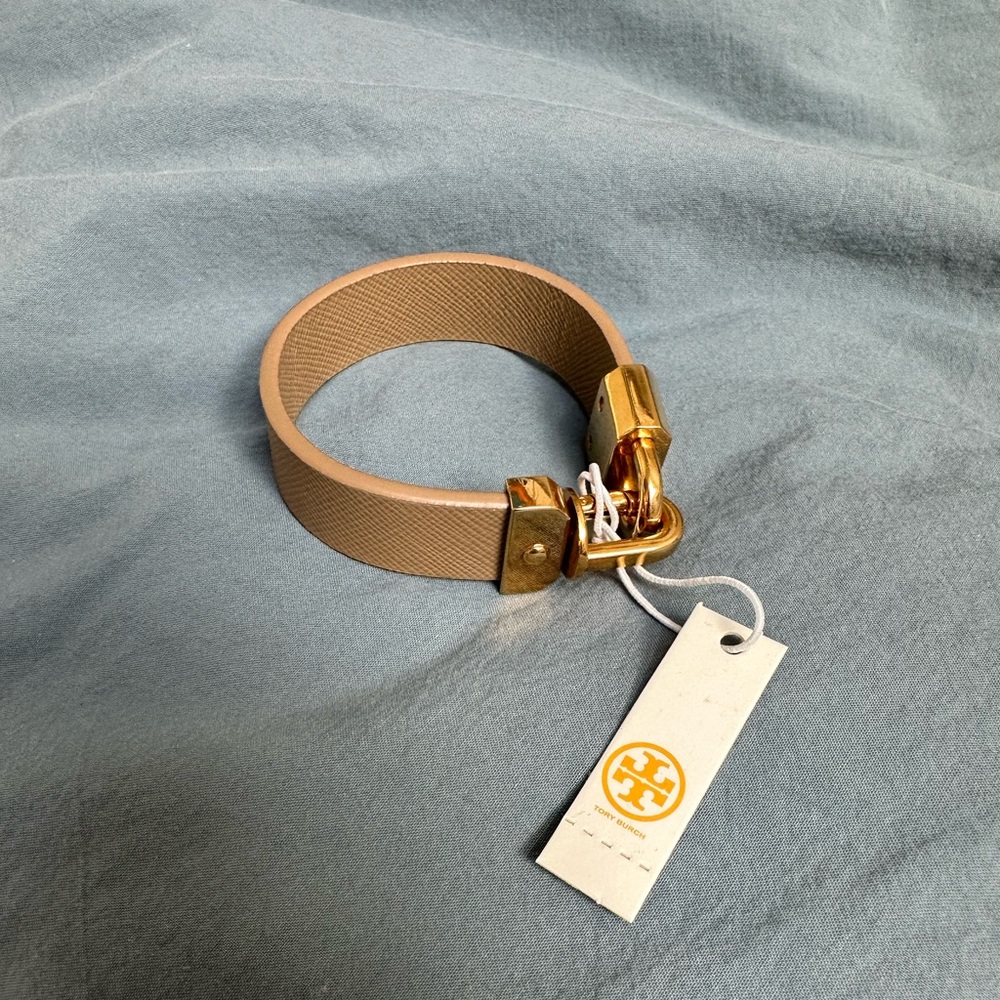 Tory Burch lock closure leather bracelet